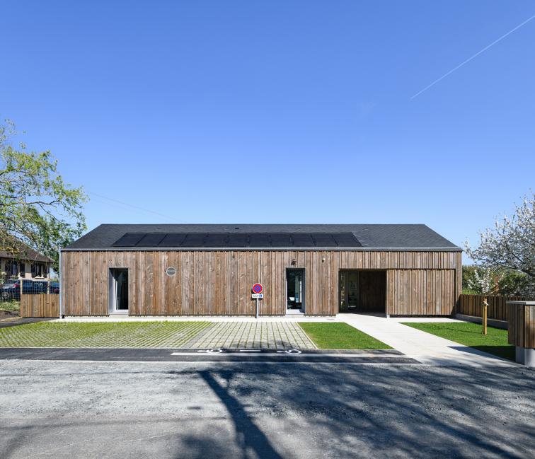 MAM Auvers-le-Hamon 72 Sarthe Paille Bois Construction cf.architecture architecture chantier