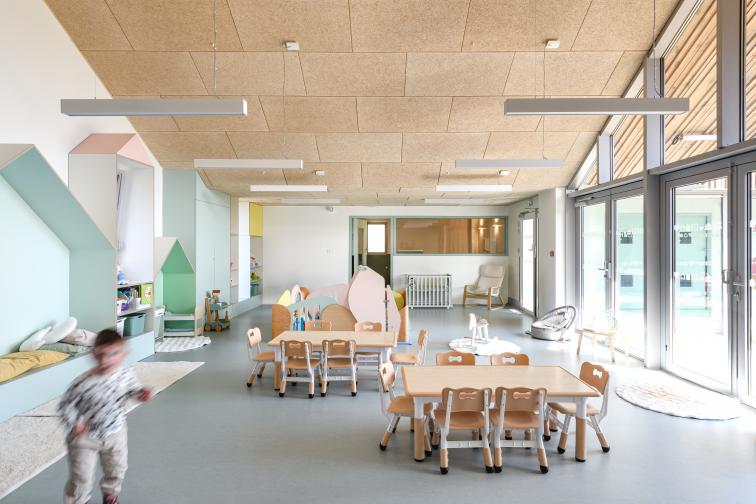 MAM Auvers-le-Hamon 72 Sarthe Paille Bois Construction cf.architecture architecture chantier 