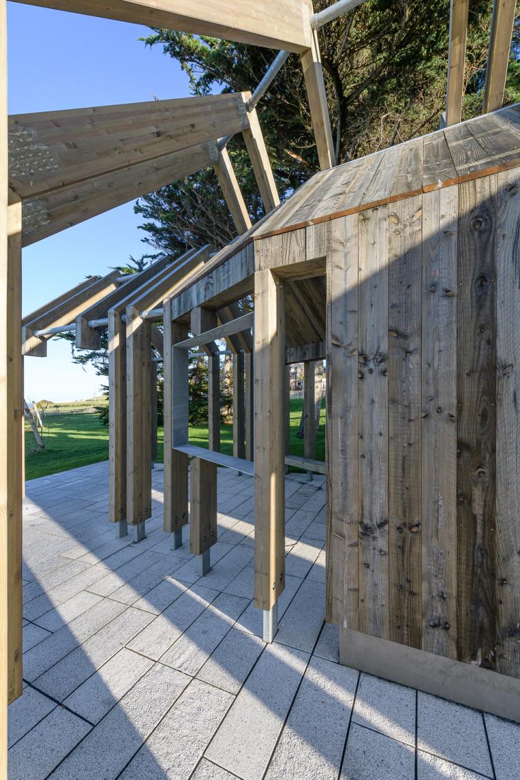 ossature bois, architecture, bretagne, saint malo, parc, bois, wc, sanitaires