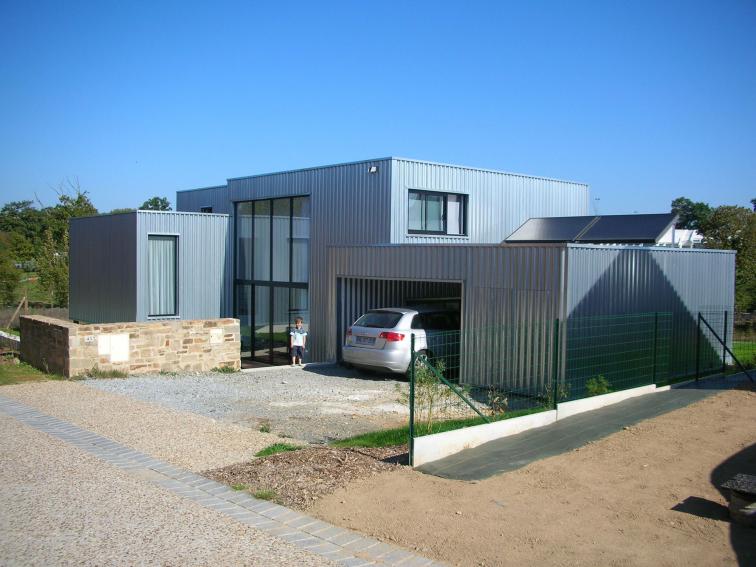 maison ossature bois bardage métallique galvanisé architecture 35
