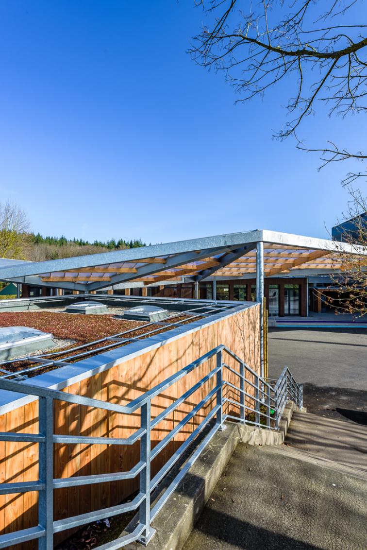 ossature bois architecture 53 college préau polycarbonate