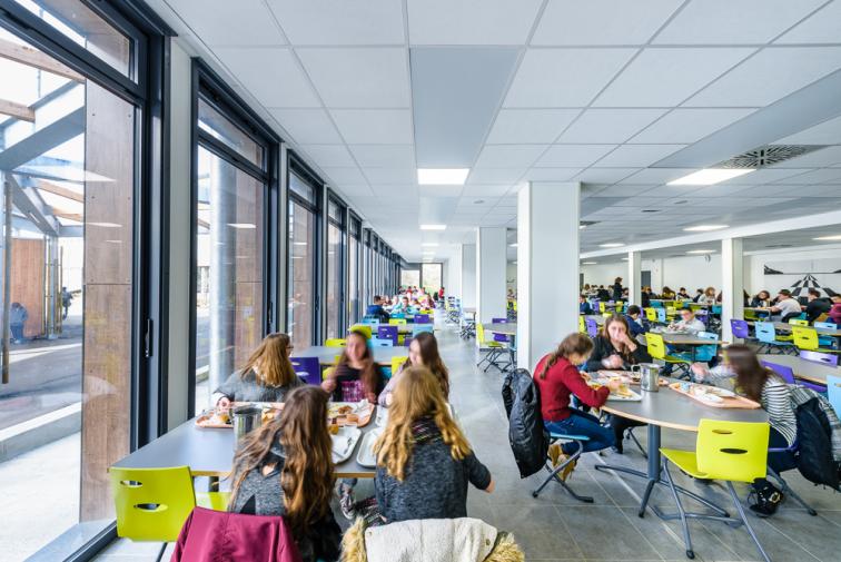 ossature bois architecture 53 college préau polycarbonate