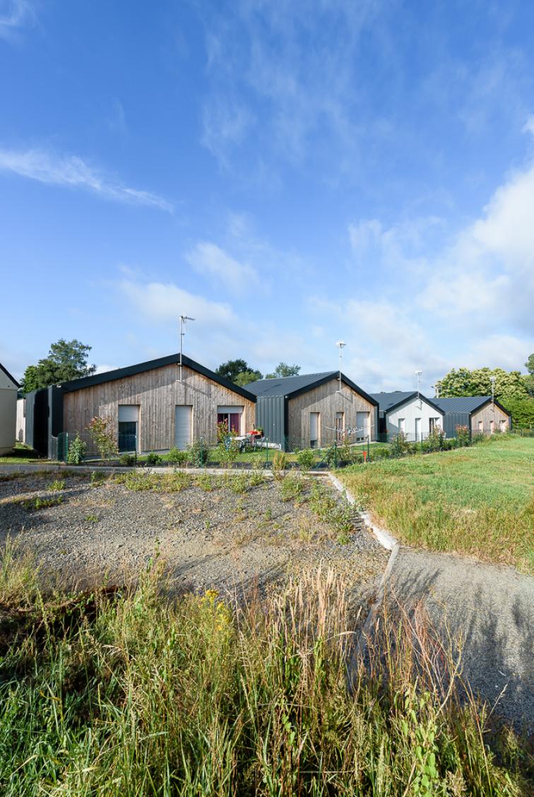 cf architecture 35 ille et vilaine logement groupé mitoyen ossature bois bardage bois bradage métallique hangars