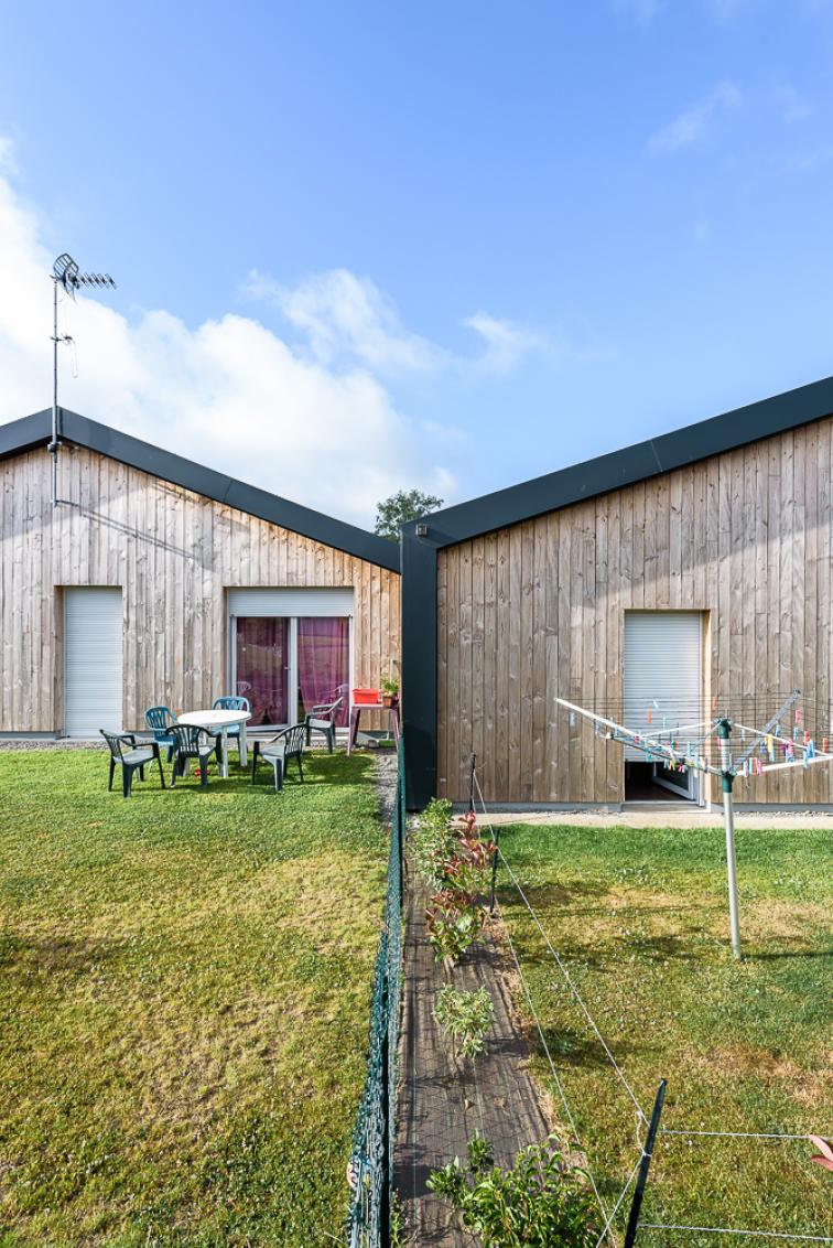 cf architecture 35 ille et vilaine logement groupé mitoyen ossature bois bardage bois bradage métallique hangars